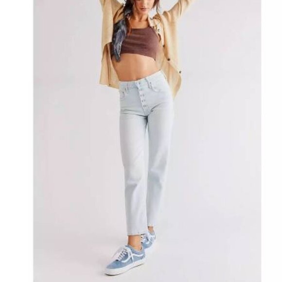 NEW Mother Womens Pixie Tomcat High Rise Ankle Straight Leg Jeans Size 32 #2071